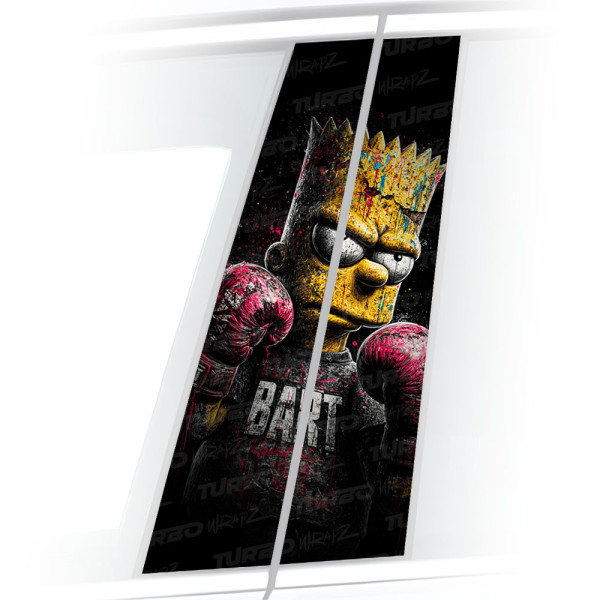 Naklejka na słupek samochodowy Bart Bokser | TurboWrapz.com