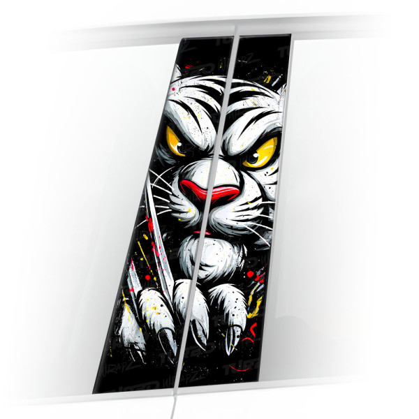 Sticker for car pillar Tygrys z pazurami 2 | TurboWrapz.com