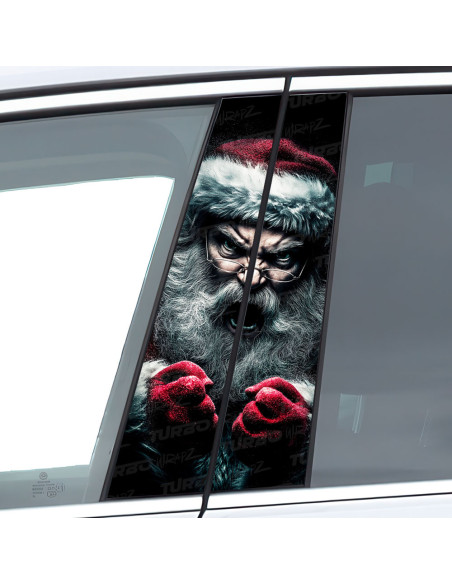 Naklejka na słupek samochodowy Zły Mikołaj 2 | TurboWrapz.com