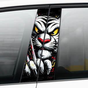 Naklejka na słupek samochodowy Tygrys z pazurami 2 | TurboWrapz.com 2