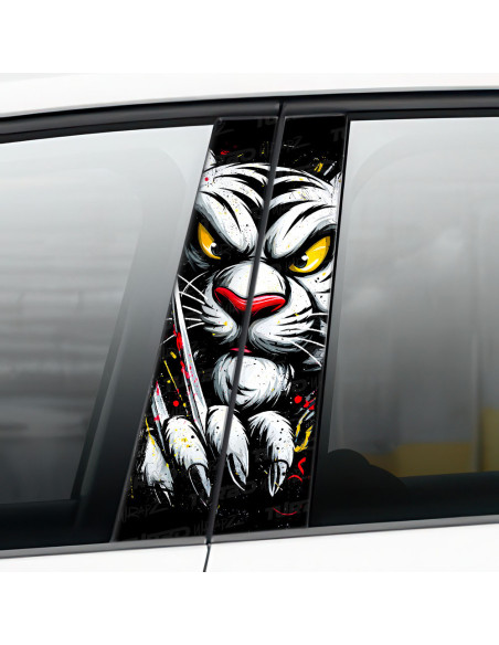 Sticker for car pillar Tygrys z pazurami 2 | TurboWrapz.com