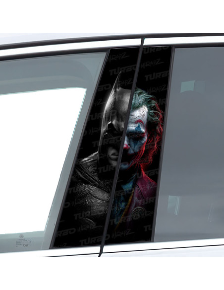 Sticker for car pillar Joker vs Batman 2 | TurboWrapz.com