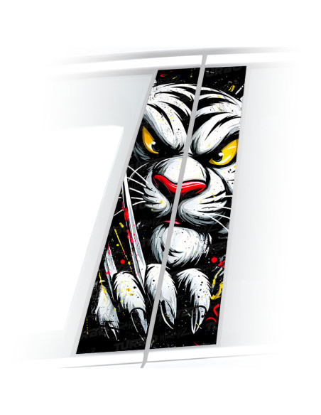 Sticker for car pillar Tygrys z pazurami 2 | TurboWrapz.com