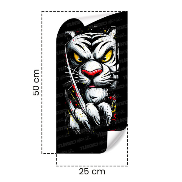 Sticker for car pillar Tygrys z pazurami 2 | TurboWrapz.com