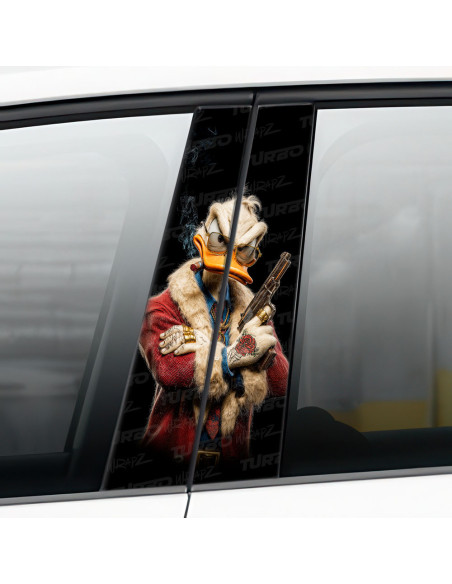 Naklejka na słupek samochodowy Kaczor Donald Gangster | TurboWrapz.com