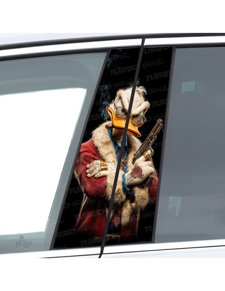 Naklejka na słupek samochodowy Kaczor Donald Gangster | TurboWrapz.com