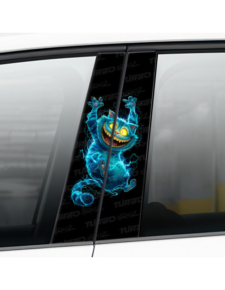 Naklejka na słupek samochodowy Kot z Cheshire | TurboWrapz.com