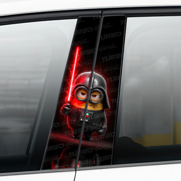 Sticker for car pillar Darth Vader Minion | TurboWrapz.com