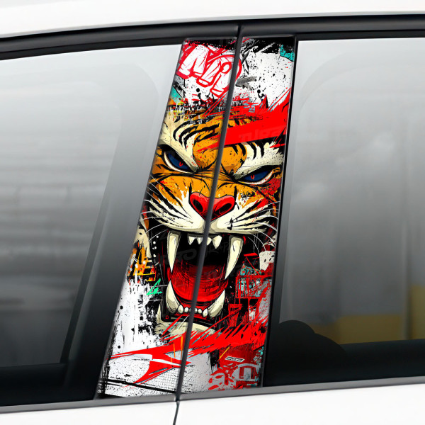 Sticker for car pillar Tygrys Street Art | TurboWrapz.com