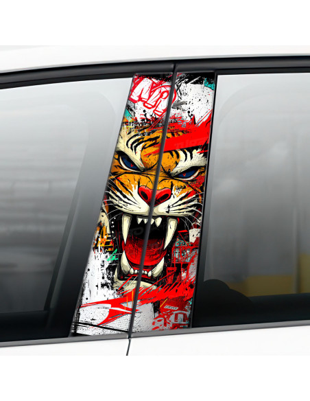 Sticker for car pillar Tygrys Street Art | TurboWrapz.com