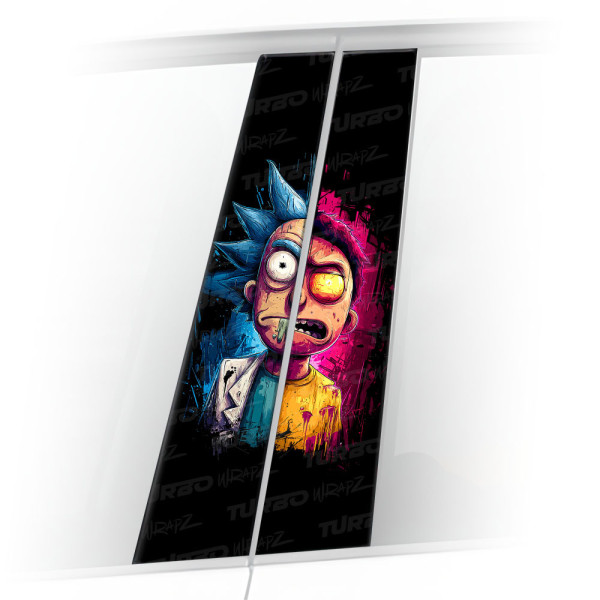Sticker for car pillar Rick vs Morty | TurboWrapz.com