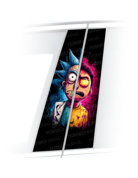 Sticker for car pillar Rick vs Morty | TurboWrapz.com