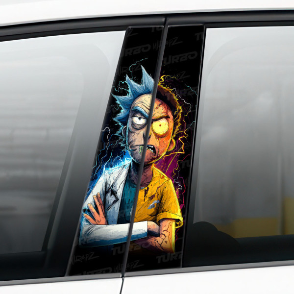 Sticker for car pillar Rick vs Morty 2 | TurboWrapz.com