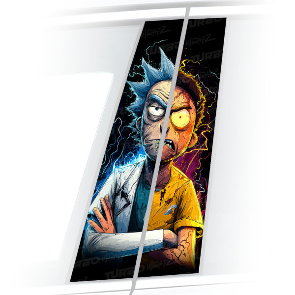 Sticker for car pillar Rick vs Morty 2 | TurboWrapz.com