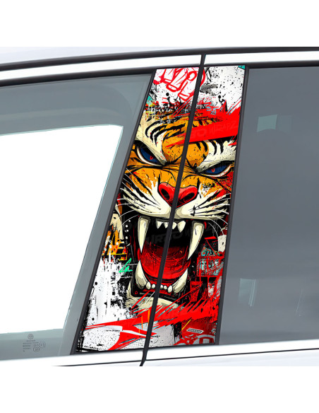 Sticker for car pillar Tygrys Street Art | TurboWrapz.com