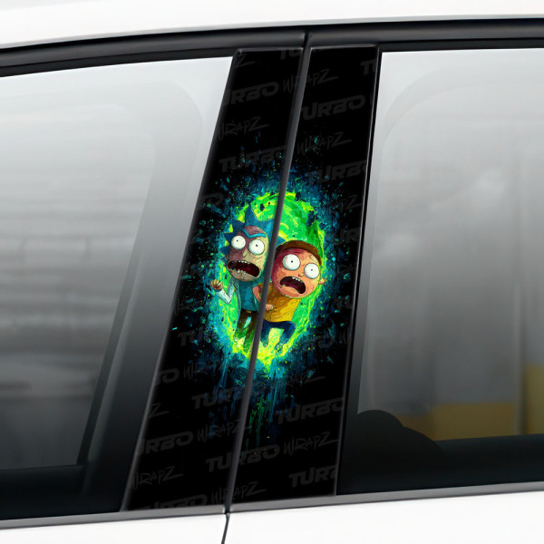 Sticker for car pillar Rick vs Morty Portal | TurboWrapz.com