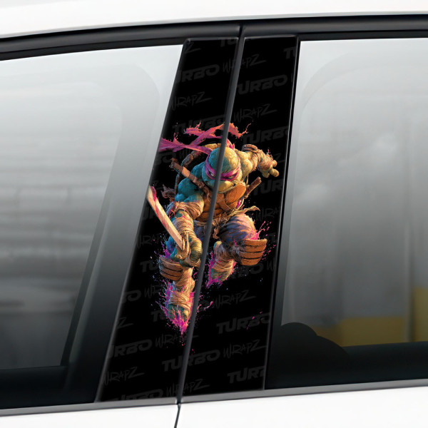 Sticker for car pillar Żółw Ninja | TurboWrapz.com