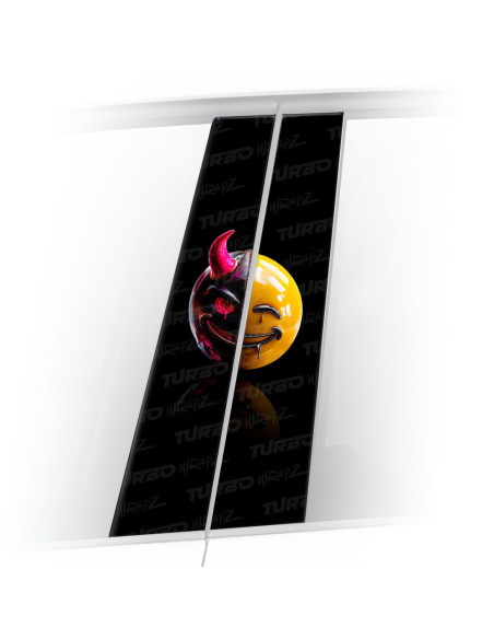 Sticker for car pillar Emoji Evil x Smiley | TurboWrapz.com