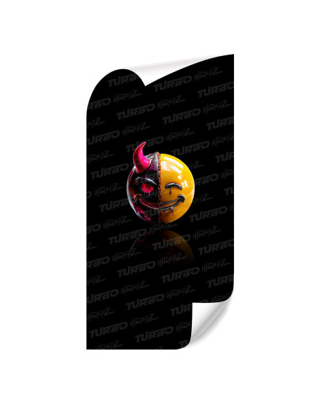 Sticker for car pillar Emoji Evil x Smiley | TurboWrapz.com