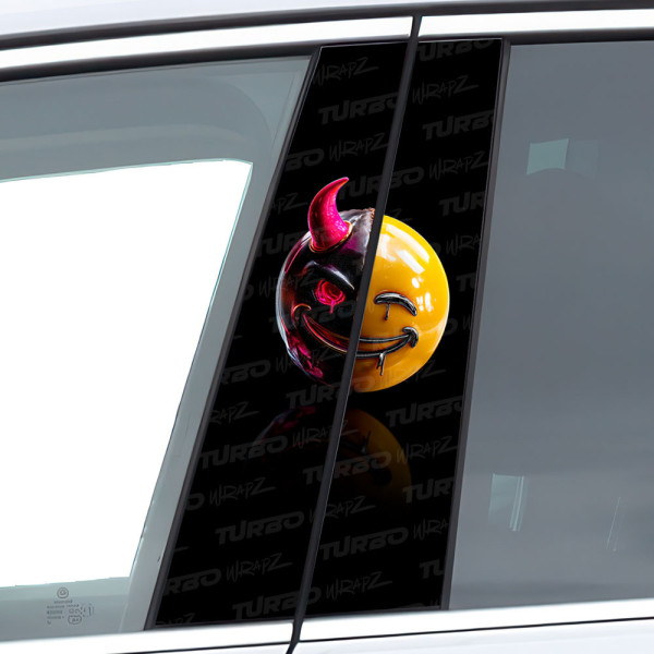 Naklejka na słupek samochodowy Emoji Evil x Smiley | TurboWrapz.com