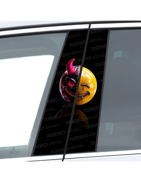 Sticker for car pillar Emoji Evil x Smiley | TurboWrapz.com