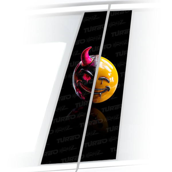 Sticker for car pillar Emoji Evil x Smiley | TurboWrapz.com