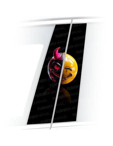 Sticker for car pillar Emoji Evil x Smiley | TurboWrapz.com