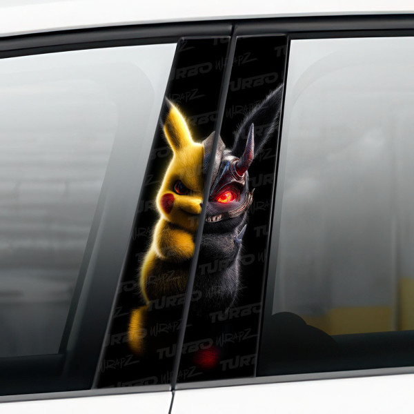 Sticker for car pillar Pikachu wojownik | TurboWrapz.com