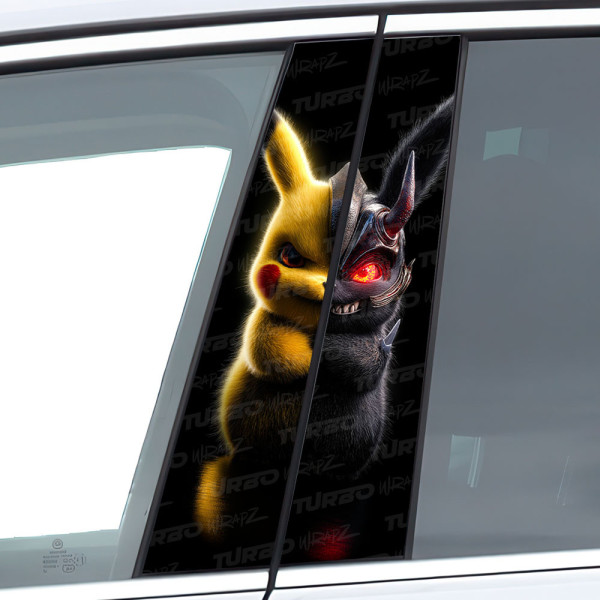 Naklejka na słupek samochodowy Pikachu wojownik | TurboWrapz.com