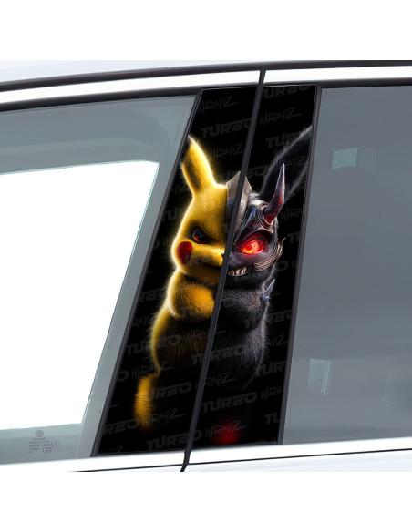 Sticker for car pillar Pikachu wojownik | TurboWrapz.com