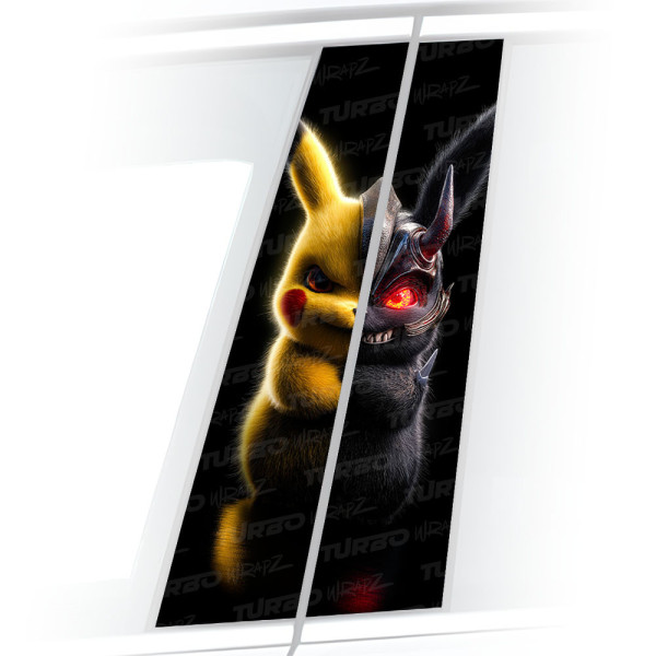 Naklejka na słupek samochodowy Pikachu wojownik | TurboWrapz.com