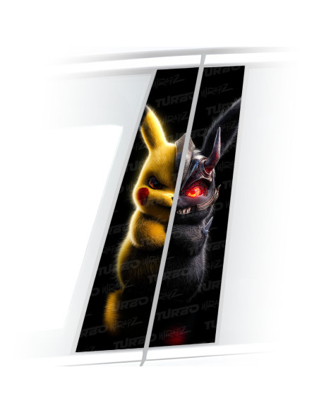 Naklejka na słupek samochodowy Pikachu wojownik | TurboWrapz.com