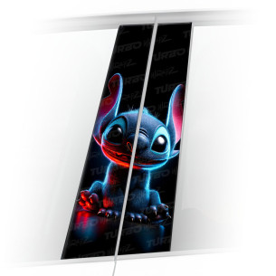 Stich - Naklejka na słupek samochodowy