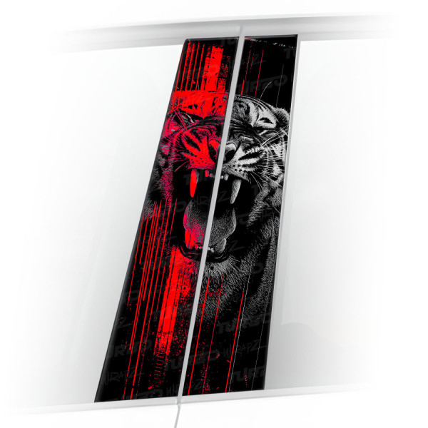 Sticker for car pillar Czerwony Tygrys  | TurboWrapz.com