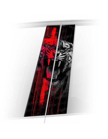 Sticker for car pillar Czerwony Tygrys  | TurboWrapz.com