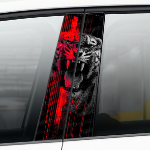 Naklejka na słupek samochodowy Czerwony Tygrys  | TurboWrapz.com 2