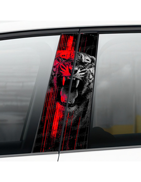 Sticker for car pillar Czerwony Tygrys  | TurboWrapz.com