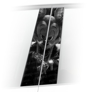 Naklejka na słupek samochodowy Mickey HypeBeast Czarnobiały | TurboWrapz.com