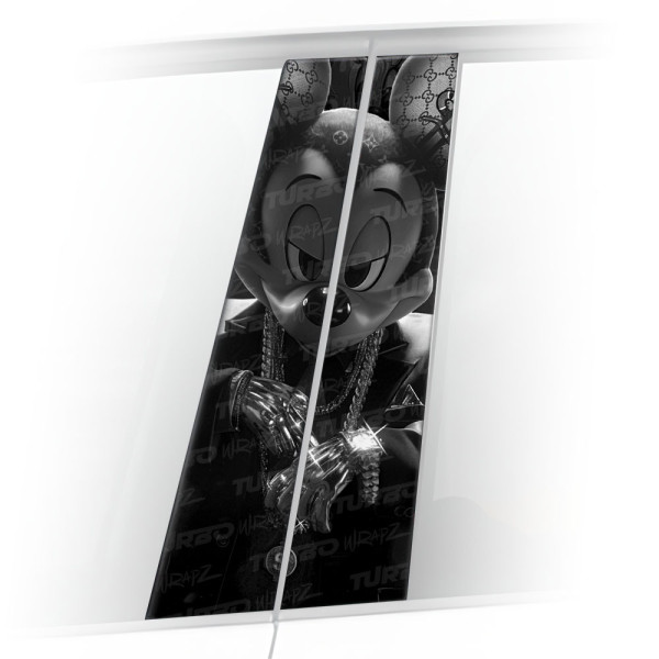 Naklejka na słupek samochodowy Mickey HypeBeast Czarnobiały | TurboWrapz.com