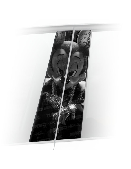 Naklejka na słupek samochodowy Mickey HypeBeast Czarnobiały | TurboWrapz.com