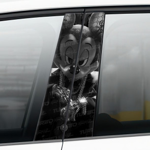 Sticker for car pillar Mickey HypeBeast Czarnobiały | TurboWrapz.com 2