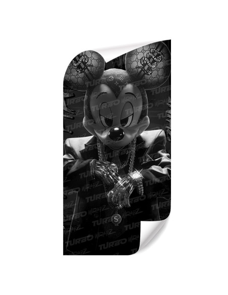 Naklejka na słupek samochodowy Mickey HypeBeast Czarnobiały | TurboWrapz.com