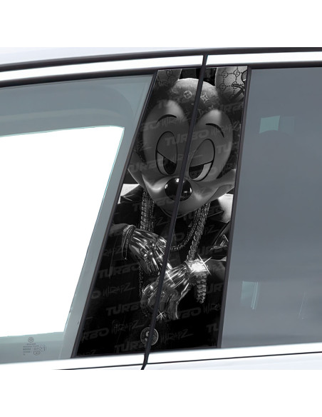 Sticker for car pillar Mickey HypeBeast Czarnobiały | TurboWrapz.com