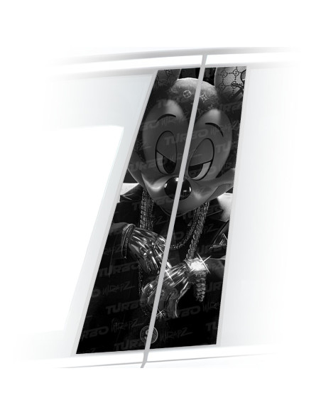 Naklejka na słupek samochodowy Mickey HypeBeast Czarnobiały | TurboWrapz.com
