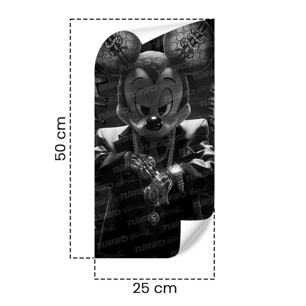 Sticker for car pillar Mickey HypeBeast Czarnobiały | TurboWrapz.com