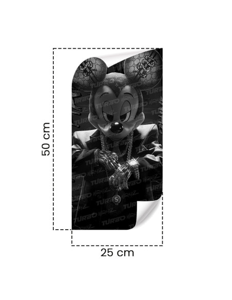 Naklejka na słupek samochodowy Mickey HypeBeast Czarnobiały | TurboWrapz.com