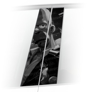 Sticker for car pillar Homer Gangster Czarnobiały | TurboWrapz.com