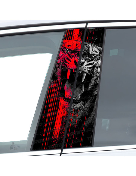 Sticker for car pillar Czerwony Tygrys  | TurboWrapz.com