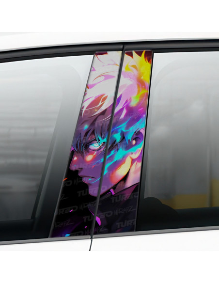 Sticker for car pillar Kolorowy Satoru Gojo | TurboWrapz.com