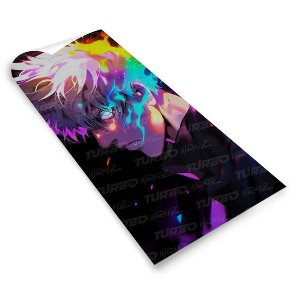Sticker for car pillar Kolorowy Satoru Gojo | TurboWrapz.com